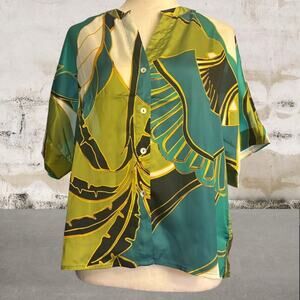 Green and Yellow Tropical Women's Blouse